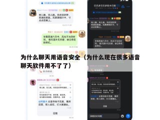 为什么聊天用语音安全（为什么现在很多语音聊天软件用不了了）