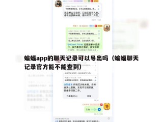 蝙蝠app的聊天记录可以导出吗（蝙蝠聊天记录官方能不能查到）