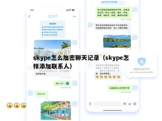 skype怎么加密聊天记录（skype怎样添加联系人）