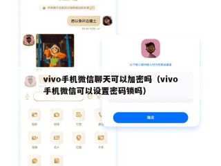 vivo手机微信聊天可以加密吗（vivo手机微信可以设置密码锁吗）