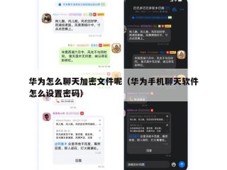 华为怎么聊天加密文件呢（华为手机聊天软件怎么设置密码）