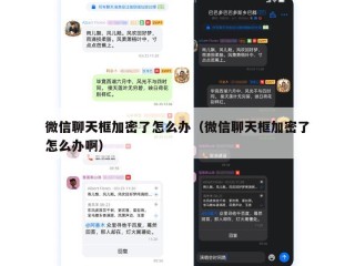 微信聊天框加密了怎么办（微信聊天框加密了怎么办啊）