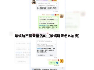 蝙蝠加密聊天情侣ID（蝙蝠聊天怎么加密）