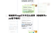 蝙蝠聊天app打不开怎么回事（蝙蝠聊天app是干嘛的）