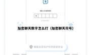 加密聊天数字怎么打（加密聊天符号）