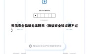 微信安全验证无法聊天（微信安全验证通不过）