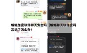 蝙蝠加密软件聊天安全吗（蝙蝠聊天软件密码忘记了怎么办）