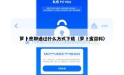 萝卜密聊通过什么方式下载（萝卜蜜百科）