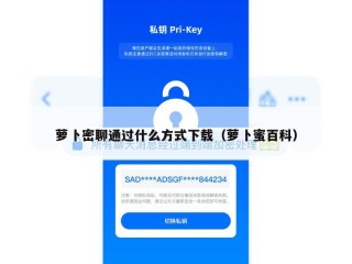 萝卜密聊通过什么方式下载（萝卜蜜百科）