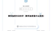 聊天加密方法文字（聊天加密是什么意思）