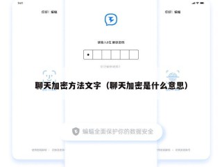 聊天加密方法文字（聊天加密是什么意思）