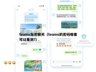 teams加密聊天（teams的密码哪里可以看到?）