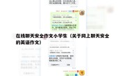 在线聊天安全作文小学生（关于网上聊天安全的英语作文）