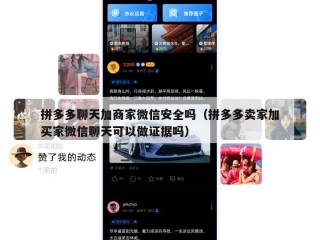 拼多多聊天加商家微信安全吗（拼多多卖家加买家微信聊天可以做证据吗）