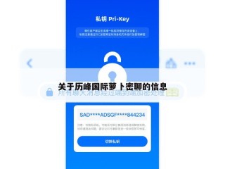 关于历峰国际萝卜密聊的信息