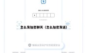 怎么发加密聊天（怎么加密发送）