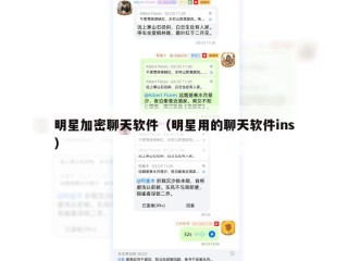 明星加密聊天软件（明星用的聊天软件ins）