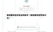 微软聊天软件安全吗知乎（微软聊天软件叫什么）