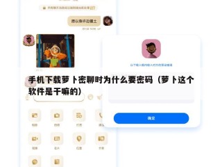 手机下载萝卜密聊时为什么要密码（萝卜这个软件是干嘛的）