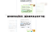 国外聊天安全软件（国外聊天安全软件下载）