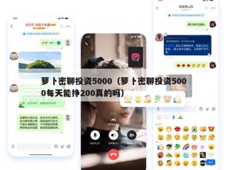 萝卜密聊投资5000（萝卜密聊投资5000每天能挣200真的吗）