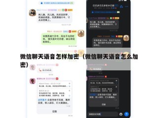 微信聊天语音怎样加密（微信聊天语音怎么加密）