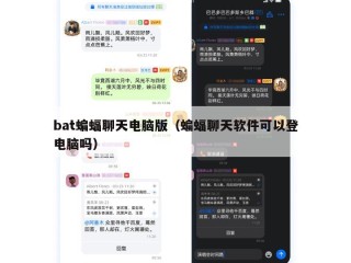 bat蝙蝠聊天电脑版（蝙蝠聊天软件可以登电脑吗）