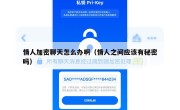 情人加密聊天怎么办啊（情人之间应该有秘密吗）