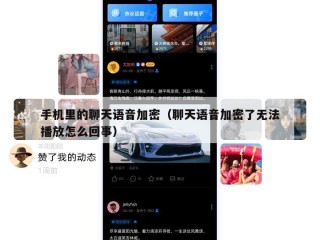 手机里的聊天语音加密（聊天语音加密了无法播放怎么回事）