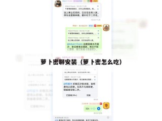 萝卜密聊安装（萝卜密怎么吃）