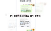 萝卜密聊的平台叫什么（萝卜蜜百科）