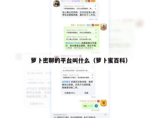 萝卜密聊的平台叫什么（萝卜蜜百科）