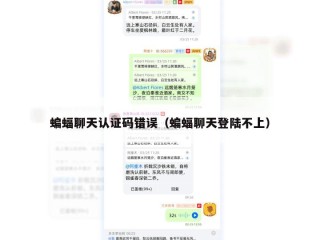 蝙蝠聊天认证码错误（蝙蝠聊天登陆不上）
