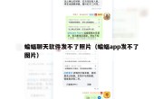 蝙蝠聊天软件发不了照片（蝙蝠app发不了图片）