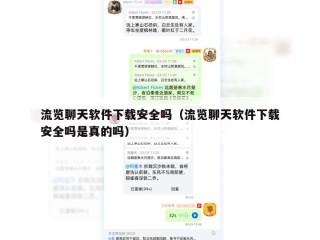 流览聊天软件下载安全吗（流览聊天软件下载安全吗是真的吗）