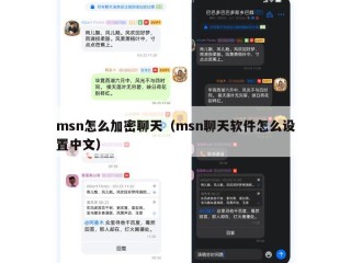 msn怎么加密聊天（msn聊天软件怎么设置中文）