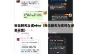 微信聊天加密vivo（微信聊天加密码在哪里设置）
