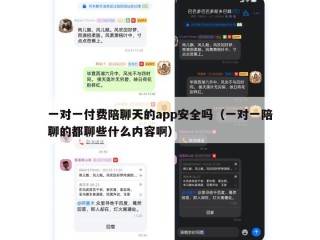 一对一付费陪聊天的app安全吗（一对一陪聊的都聊些什么内容啊）