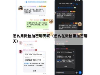 怎么用微信加密聊天呢（怎么在微信里加密聊天）