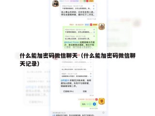 什么能加密码微信聊天（什么能加密码微信聊天记录）