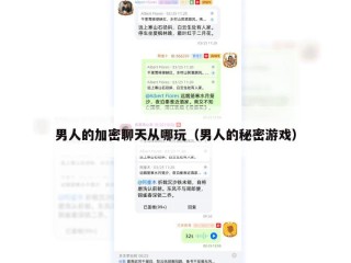 男人的加密聊天从哪玩（男人的秘密游戏）