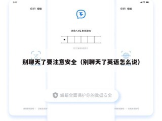 别聊天了要注意安全（别聊天了英语怎么说）