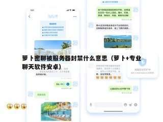 萝卜密聊被服务器封禁什么意思（萝卜+专业聊天软件安卓）