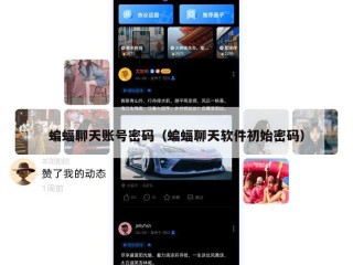 蝙蝠聊天账号密码（蝙蝠聊天软件初始密码）