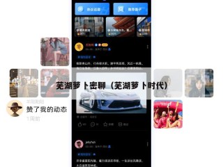 芜湖萝卜密聊（芜湖萝卜时代）