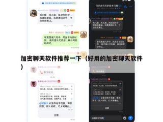 加密聊天软件推荐一下（好用的加密聊天软件）
