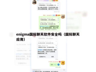enigma国际聊天软件安全吗（国际聊天应用）