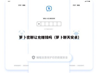 萝卜密聊让充赚钱吗（萝卜聊天安卓）