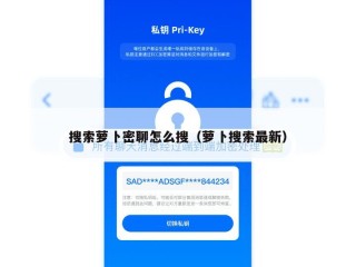 搜索萝卜密聊怎么搜（萝卜搜索最新）