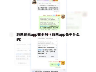 蔚来聊天app安全吗（蔚来app是干什么的）